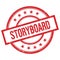 STORYBOARD text written on red vintage round stamp