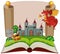 Storybook with knight and castle