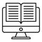 Storyteller computer book icon, outline style