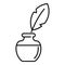 Storyteller ink feather icon, outline style