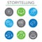 Storytelling Icon Set with Speech Bubbles