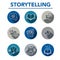 Storytelling Icon Set with Speech Bubbles