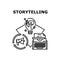 Storytelling Vector Concept Black Illustration