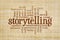 Storytelling word cloud on papyrus paper
