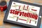 Storytelling word cloud on tablet