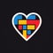 Stout Love: Retro Heart Shape Logo With Vibrant Mondrian Colors