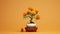 Stout Minimalist Marigold Bonsai Tree - Resilient Hd Desktop Wallpaper
