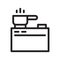Stove cooking thin line vector icon