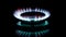 stove gas burner. blue flame