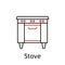 stove icon. Element of restaurant professional equipment. Thin line icon for website design and development, app development.