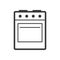 Stove - oven and hob outline single isolated vector icon