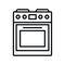 Stove oven icon vector sign isolated on white background. Line art style stove icon vector illustration.