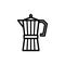 Stovetop Espresso coffee maker vector thin line icon, Moka pot