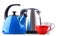 Stovetop kettle with whistle and electric cordless kettle