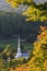 Stowe Community Church in the early fall