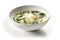 Stracciatella soup - egg-drop soup with spinach and cheese. Generative AI image.