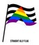Straight Ally Flag Waving Vector Illustration Designed with Correct Color Scheme