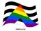 Straight Ally Flag Waving Vector Illustration Designed with Correct Color Scheme