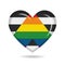 Straight Ally pride flag in heart shape vector illustration