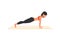 Straight arm plank to pike exercise. Female workout on mat