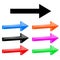 Straight arrows. 3d colored shiny icons