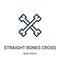 straight bones cross icon vector from body parts collection. Thin line straight bones cross outline icon vector illustration