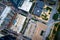 Straight down View above Austin , Texas modern buildings and skyscrapers