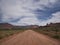 A straight and endlessly long gravel road