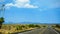 A straight expanse of highway on New Mexico state route 90, near Silver City through high arid desert