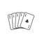 Straight Flush of Clubs from ten to ace - vector playing cards