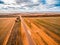 Straight gravel road leading to Lake Tyrrell.