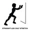 Straight leg calf stretch. Sport exersice. Silhouettes of woman doing exercise. Workout, training