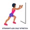 Straight leg calf stretch. Sport exersice. Silhouettes of woman doing exercise. Workout, training