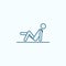 Straight leg raise field outline icon. Element of medicine physiotherapy of legs icon. Thin line icon for website design and