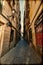 Straight narrow street in Gothic quarter