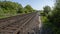 Straight parallel railroad tracks