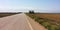 Straight road in the flat landscape in the borth of Lebanon