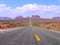 Straight road in Utah and Arizona, Monument Valley Navajo Tribal