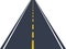 Straight roads marked with white and yellow markings. Highway or roadway. vector illustration