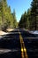 Straight stretch of highway in Yosemite