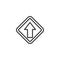 Straight traffic sign line icon