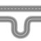 Straight and winding road for cars. Asphalt roads with markings. Highway or highway background. Vector illustration