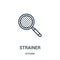 strainer icon vector from kitchen collection. Thin line strainer outline icon vector illustration