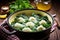 straining dumplings added to zuppa toscana