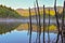 Strains reflection. Lake Cuejdel. Piatra Neamt. Romania