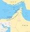 Strait of Hormuz, Abu Musa and the Tunbs Political Map