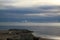 Stranded iceberg and ice near evening in arctic landscape, near Pond Inlet, Nunavut