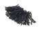 Strands of black rug yarn