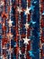 Strands of red,white & blue beads,stars