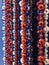 Strands of red,white & blue beads,stars, great background for July 4th